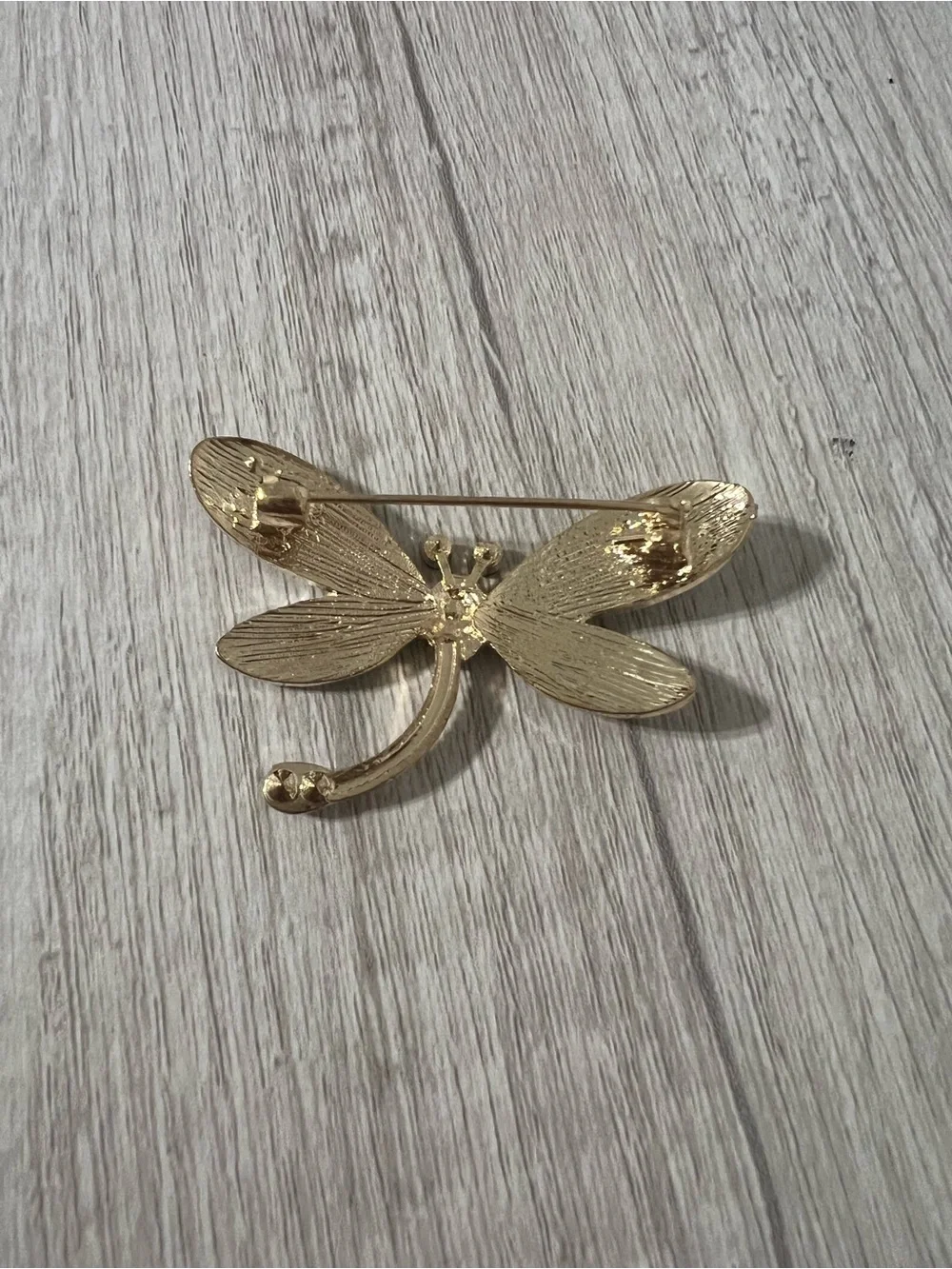 5/$25 Lavender Dragonfly Brooch Pin with Gold-Tone Accents